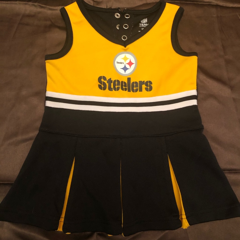 18m baby girl Steelers cheer type outfit